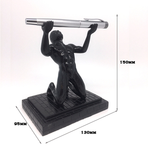 JR-1234 Black Metal Kneeling Man <b>Pen</b> Stand Gift for Healthcare Institutes Decorative Office & Home Stationery - Product Image 3