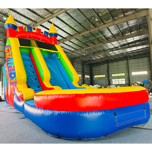 Toboggan aquatique gonflable arc-en-ciel coloré pour jardin <span class=keywords><strong>avec</strong></span> <span class=keywords><strong>piscine</strong></span>, toboggan aquatique personnalisé et <span class=keywords><strong>piscine</strong></span> à jets d'eau <span class=keywords><strong>avec</strong></span> souffleur - Product Image 4