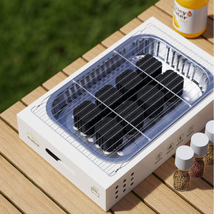 Factory New Style <strong>Disposable</strong> Portable Charcoal BBQ Set With Built-in Grill BBQ 8 PCS Charcoal Glove Brush Clip - Product Image 1