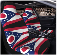 Penjualan Terlaris Sarung Jok Mobil Bendera North Dakota Pelindung Jok Depan Universal Penutup Jok Bucket Full Wrap untuk Otomotif SUV