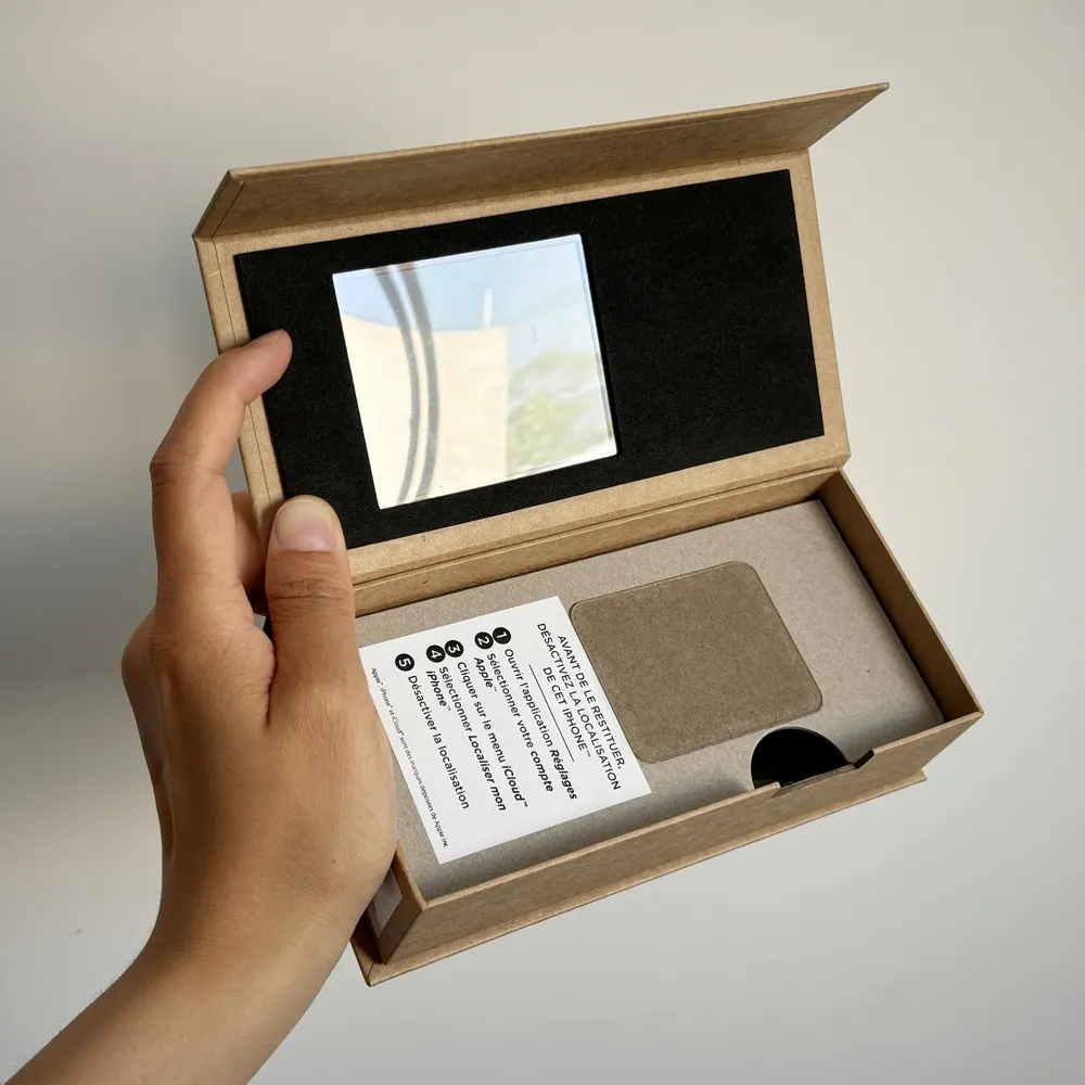 Kotak hadiah usb ponsel jam tangan pintar kemasan casing ponsel perangkat lunak papan kertas karton kraft logo kustom dengan flip