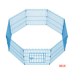 Enclos pliable pour animaux de compagnie en fil de fer solide avec fermeture à boucle et crochet, forme carrée, plusieurs sections pour chats et chiens - Product Image 5