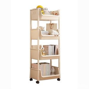 Mobile <b>Shelving</b> Unit 5 Tier With Wheels <b>Storage</b> Rack For Living Room Bedroom Dormitory Children Bookshelf Trolley Shelf - Product Image 3