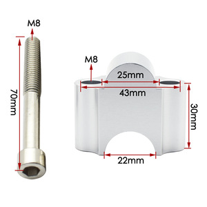 Rehausseur de guidon de moto universel 22 mm en alliage d'aluminium CNC, pièce de mise à niveau à hauteur réglable - Product Image 1