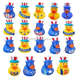 Écharpe à capuche décorée d'un motif de canard à thème patriotique pour la fête de l'Indépendance, avec étoiles rouges, blanches et bleues - Product Image 2