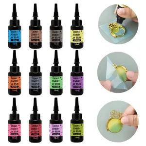 Timesrui 12 Kleuren Doorschijnende Uv Epoxyhars Snel Drogen Geen Menging Van Pigment Nodig Led Hars Voor Diy Handgemaakte Sieraden