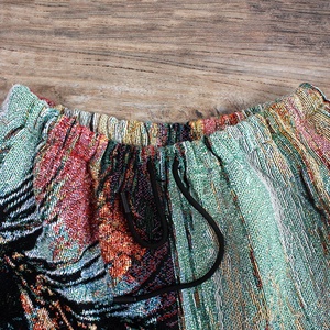 Shorts en <span class=keywords><strong>tissu</strong></span> jacquard polyester/coton personnalisés avec <span class=keywords><strong>peinture</strong></span> sur les yeux, taille élastique, mi-longueur, respirants, tendance, tissés - Product Image 2