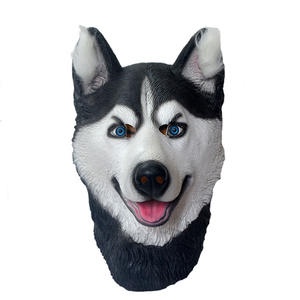 Halloween divertido perro <span class=keywords><strong>Husky</strong></span> máscara realista látex Animal tocado mascota disfraz fiesta vestir - Product Image 2