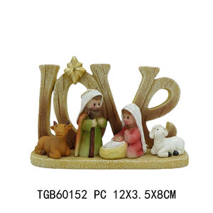 Juego de la Sagrada Familia Top Grace, Artesanía en Resina, Pintado a Mano, Estatua de los Personajes del Belén Navideño, Adornos Religiosos, Modelo de Escena de la Natividad - Product Image 1