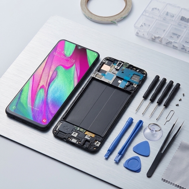 Factory Wholesale for Galaxy A50 SM-A505F Original LCD Screen with Frame Digitizer Full Assembly Touch Display Replacement Part