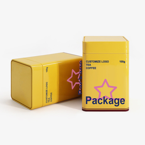 Boîtes en métal carrées hermétiques personnalisées de luxe pour le stockage du thé, du <span class=keywords><strong>café</strong></span> <span class=keywords><strong>moulu</strong></span> et des grains de <span class=keywords><strong>café</strong></span>, petites boîtes de conserve - Product Image 1