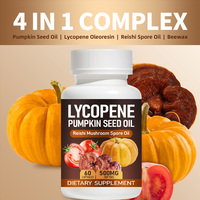 Gélules d'huile de graines de citrouille de qualité GMP avec lycopène et huile de spores de Reishi pour la santé de la peau et des cheveux, antioxydant, complément alimentaire OEM