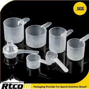 RTCO PP Tùy Chỉnh 1G 2G 3G 5G 10G 25 Muỗng Đo Bằng Nhựa Có Thể Điều Chỉnh Bộ 6 Muỗng Cho Bột Protein Với Thực Phẩm