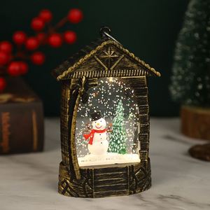 Adorno Navideño de Paja con Agua, Pequeño, con Luz LED, Funciona con Pilas, Ilumina con Luz Cálida, para Mesa - Product Image 4