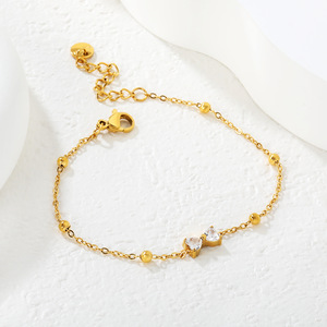 Bracelet en alliage de zinc à motif d'étoile avec zircone cubique pour femme, bijoux cadeau - Product Image 2