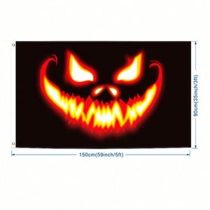 ธงพกพาสำหรับตกแต่งภายนอกอาคาร ทำจากโพลีเอสเตอร์ พิมพ์ลายธีมฮาโลวีนรูปฟักทอง ดีไซน์ส่วนตัวตามสั่ง - Product Image 4