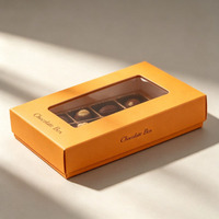 Boîte à chocolat pliable avec fenêtre, en matériau recyclable de qualité alimentaire 6/8 12/16/24, design personnalisé