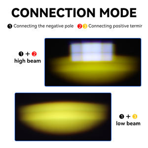 Faro LED de diseño de mono para motocicleta, doble color, 35W, 3 lentes, luz de conducción, antiniebla impermeable para ATV, coche, camión - Product Image 4