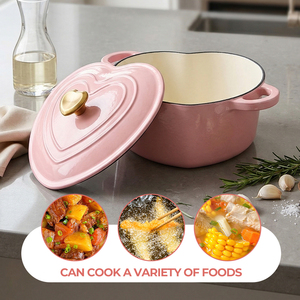 Casserole en <span class=keywords><strong>fonte</strong></span> émaillée en forme de cœur pour la cuisine, faitout, <span class=keywords><strong>cocotte</strong></span>, pot à ragoût - Product Image 1
