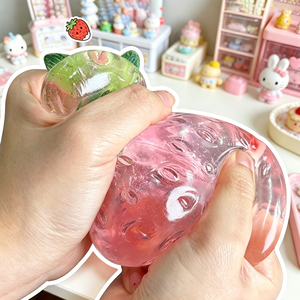 Jouets anti-stress géants en forme de fraise en vaseline de 7 cm, sans rebond, à presser, pour le soulagement du stress - Product Image 3