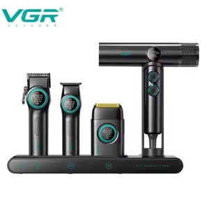 Cho VGR Chuyên Nghiệp Thợ Cắt Tóc Combo 4 1 Bộ 9000RPM Tốc Độ Cao BLDC Tóc Cho Clipper Tông Đơ Máy Sấy Tóc Pháp Hoạt Động USB Điện - Product Image 5