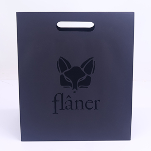 Mua sắm sang trọng bao bì chết cắt xử lý tùy chỉnh logo màu đen thiết kế mờ mang vẻ đẹp in cao cấp Túi Quà Tặng Giấy - Product Image 3