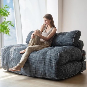 โซฟาเบดพับได้สำหรับผู้ใหญ่ ราคาส่ง ชุดเก้าอี้โซฟาบีนแบ็กสำหรับห้องนั่งเล่น เก้าอี้พับได้สะดวกพร้อมหมอน - Product Image 2