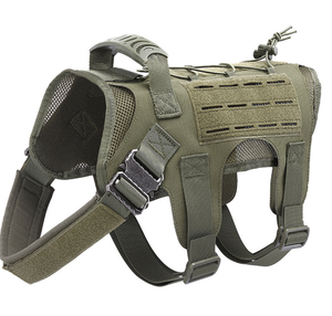 犬用ハーネスアウトドア犬用トレーニングハーネスヘビーデューティ戦術バッグ付きメタルバックルプルなし - Product Image 5