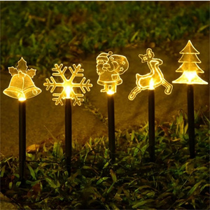 Luces solares para jardín, decoración <span class=keywords><strong>de</strong></span> <span class=keywords><strong>Navidad</strong></span>, árbol, copo <span class=keywords><strong>de</strong></span> nieve, alce, campana, muñeco <span class=keywords><strong>de</strong></span> nieve, <span class=keywords><strong>farola</strong></span> solar impermeable - Product Image 5
