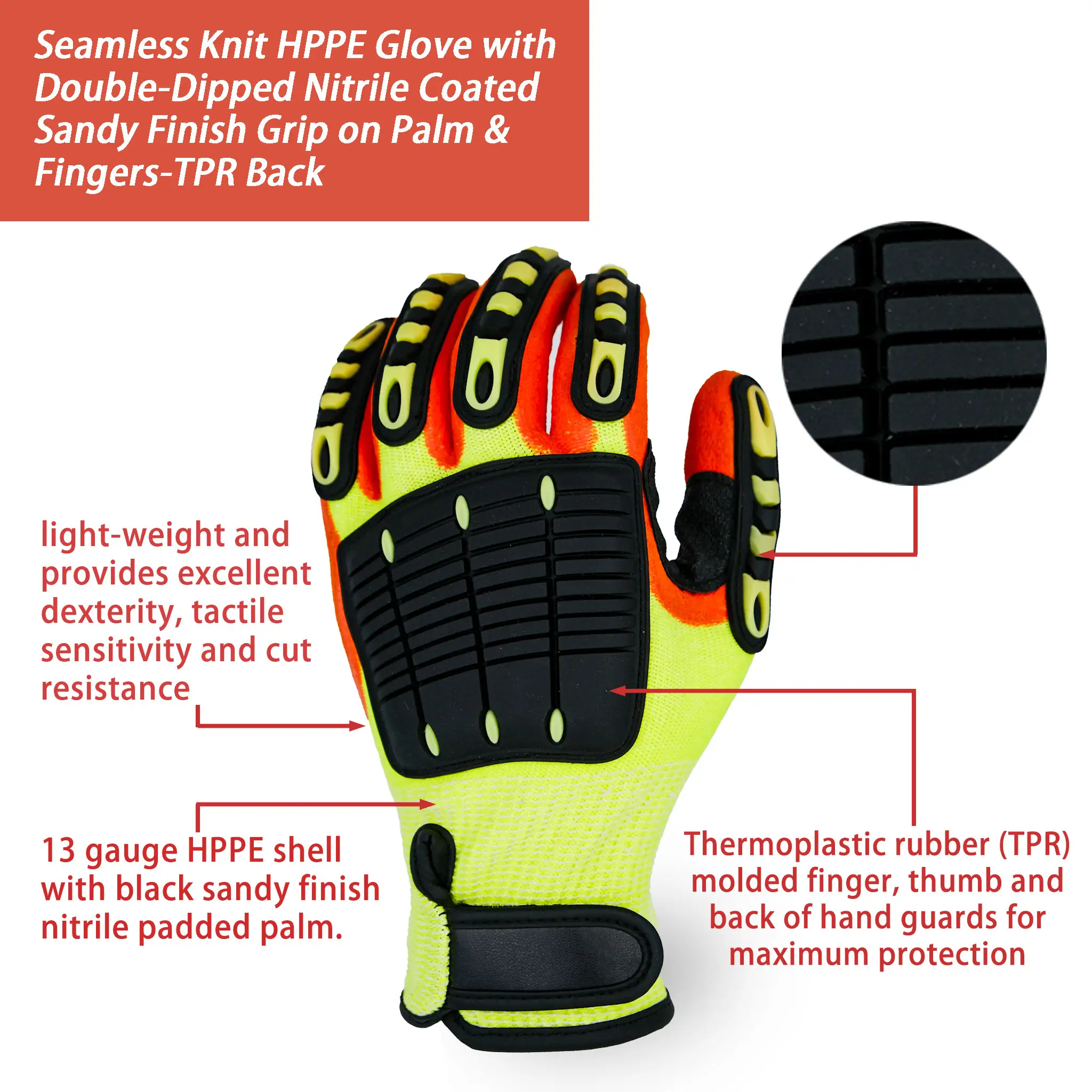 SKYEE Trend Sand Nitril Edelstahl Glas Anti-Schlag-Schutz Sicherheit Mechaniker Arbeit Bau handschuhe für die Industrie