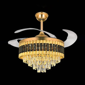 Ventilateur de plafond LED moderne de 42 pouces avec moteur CC, télécommande, design invisible pour chambre à coucher, salon, simple et confortable - Product Image 2