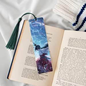 ที่คั่นหนังสือไม้ลายอนิเมะแบบกำหนดเอง พิมพ์ออฟเซ็ต ของขวัญส่งเสริมการขาย สไตล์โมเดิร์น พร้อมพู่ห้อย - Product Image 4