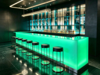 Comptoir de bar personnalisé de grande taille et de forme allongée pour discothèque, cocktail, vin, pub, hôtel, salon
