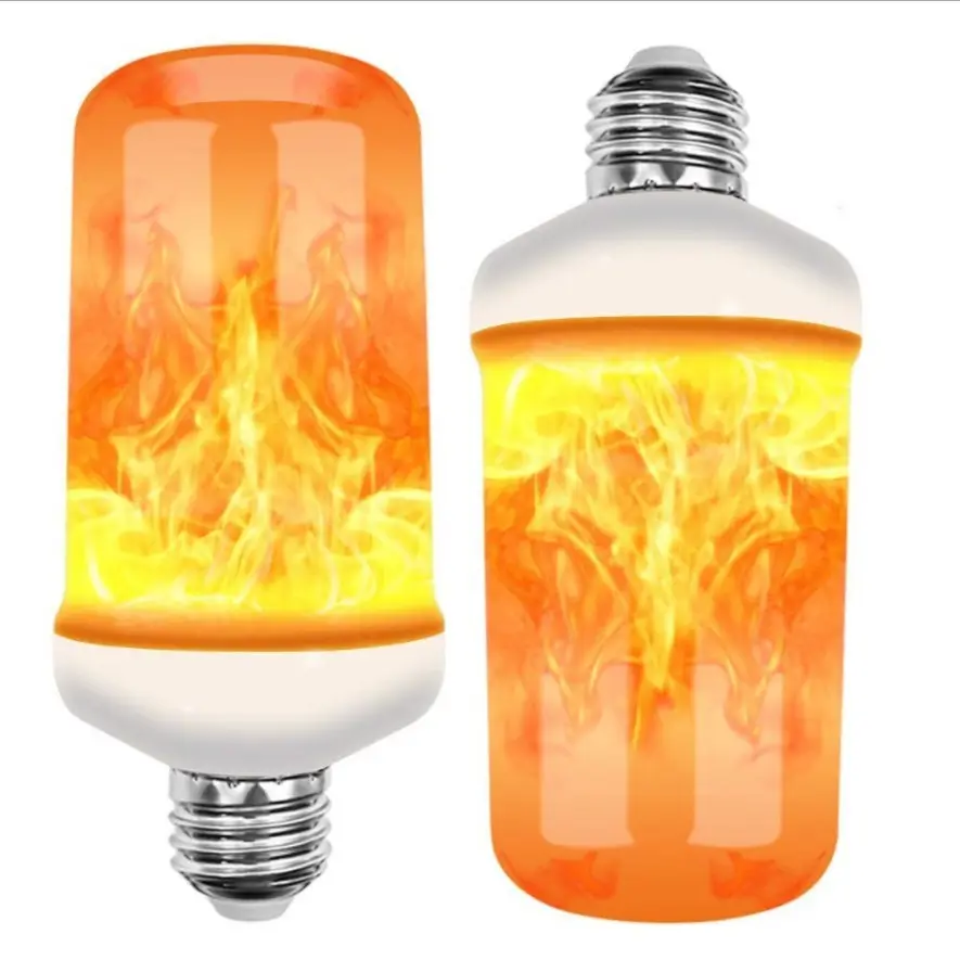 Lampu LED E27 bohlam api E14, lampu jagung LED berkedip efek api dinamis 7W 9W 110V-220V pencahayaan rumah