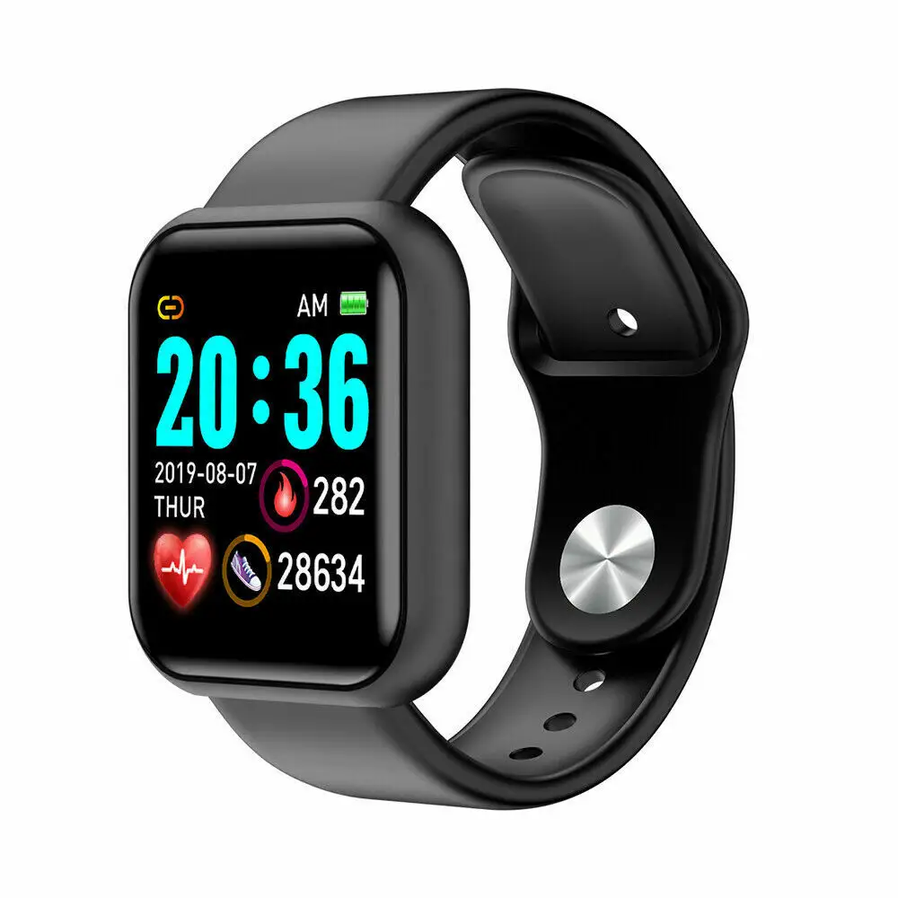 D20 Pro Smart Watch Y68 IP67 Waterproof BT Fitness Tracker Sports Watch Heart Rate Wristband for IOS Android