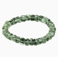 Bracelet tendance en perles facettées de cristal vert naturel et strass, texture glacée, bijou unisexe, cadeau