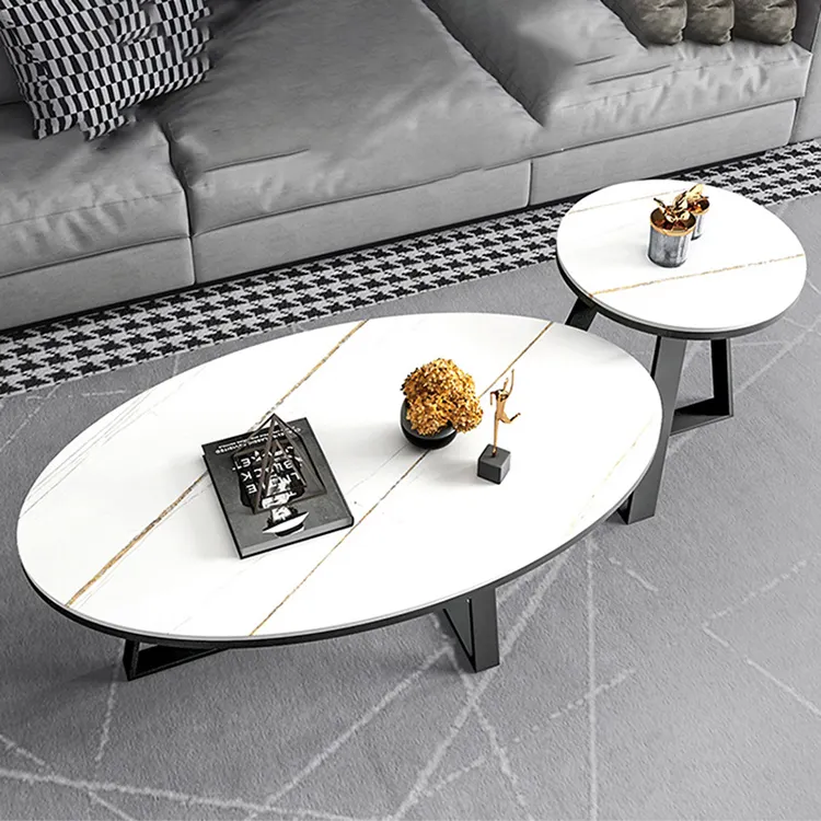 Yüksek kaliteli oturma odası masası ev aynalı siyah kahve masaları mobilya modern mobilya setleri merkezi masa