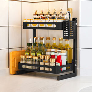 Ripiano <span class=keywords><strong>porta</strong></span> utensili da <span class=keywords><strong>cucina</strong></span> a 2 livelli Organizer mensola - Product Image 1