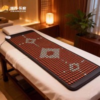 Surmatelas chauffant en pierre d'acajou luxueux Jiwan Lejia avec motifs étoiles triangulaires pour centre de bien-être