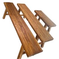 Banc long vintage en bois d'orme massif, double siège rétro, tabouret de salle à manger bas pour adultes, banc en bois victorien pour chambre et entrée