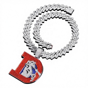 สร้อยคอจี้รูปถ้วยรางวัล NFL 1987 เดนเวอร์ บรองโกส์ ขายส่ง สร้อยแฟชั่นชุบเงิน/ทอง ทำจากโลหะผสมสังกะสี พร้อมสายคิวบันลิงค์ - Product Image 5