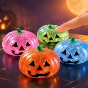 Juguete Blandito de Calabaza con Purpurina para Halloween, Jack O' Lantern, Juguete Antiestrés, Decoración para Fiestas, Regalo - Product Image 4