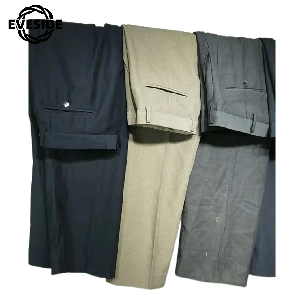 Wholesale used slacks second-hand square trousers thrift mixed cotton pants for men thrift bales casual class A mixed used cloth