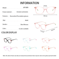 Montures de lunettes rectangulaires souples à monture complète en acétate laminé, finition multicolore, pour commandes personnalisées de revendeurs