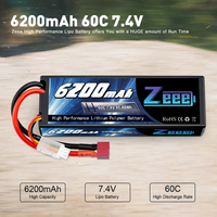 Zeee 2s يبو بطارية 6200mah 60c غطاء واقٍ مزخرف لهاتف آيفون بطاريات مع عمداء T موصل ل Rc سيارة شاحنة Rc Truggy