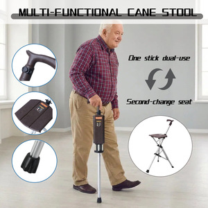 GameShark Folding Trekking Stick Chair Aluminum Alloy One Click Opening Outdoor <b>Portable</b> Cane For Elderly Hiking - Product Image 3