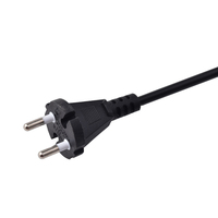 Cable de alimentación de CA de extremo abierto con enchufe estándar VDE de 2 pines con cable principal de goma 16A tipo SJTW para computadora y equipo médico