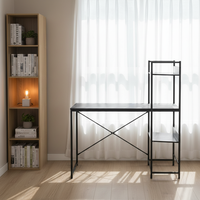Bureau d'ordinateur moderne en acier avec étagère Meubles en bois et fer MDF pour la maison, l'école ou l'hôtel Meubles de salon élégants