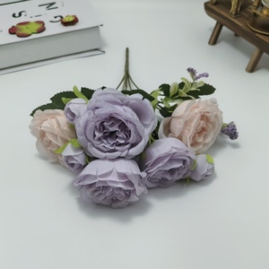 Ramo <span class=keywords><strong>de</strong></span> Rosas Artificiales Multicolor David Austin, Ramo <span class=keywords><strong>de</strong></span> Rosas <span class=keywords><strong>de</strong></span> Seda con Capullos, Decoración para Bodas y Hogar - Product Image 4
