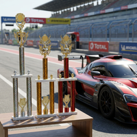 Trofeos Personalizados Populares de Plástico con Base de Mármol para Competiciones de Cricket, Exhibiciones de Autos de Carreras DL26